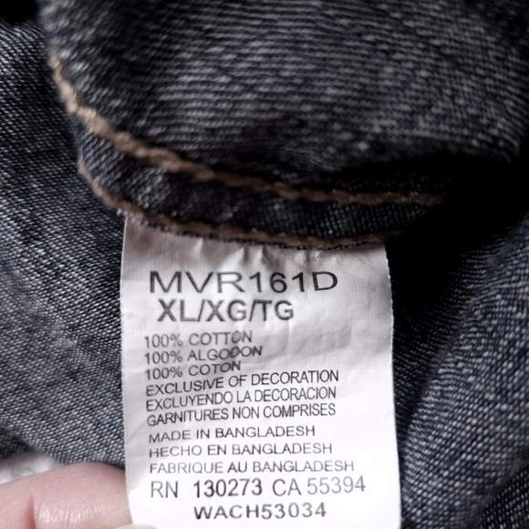 Wrangler Denim Retro Western Pearl Snap Button Long Sleeve Size XL - Picture 4 of 5